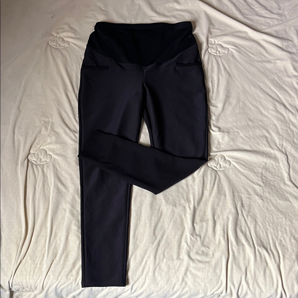 Black High-Waist Maternity Pants